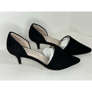 J.Jill, Women's Marlowe D'Orsay Kitten Heels, Black Suede, Size 7.5